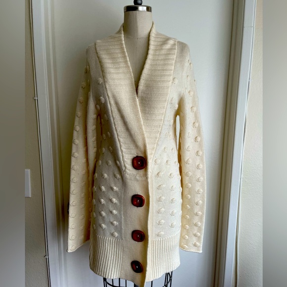 Anthropologie Charlie & Robin Sweaters - Anthropologie Charlie & Robin Textured Cardigan Sweater / Ivory / Size M